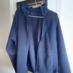 J. Crew Navy Sherpa Fleece Jacket